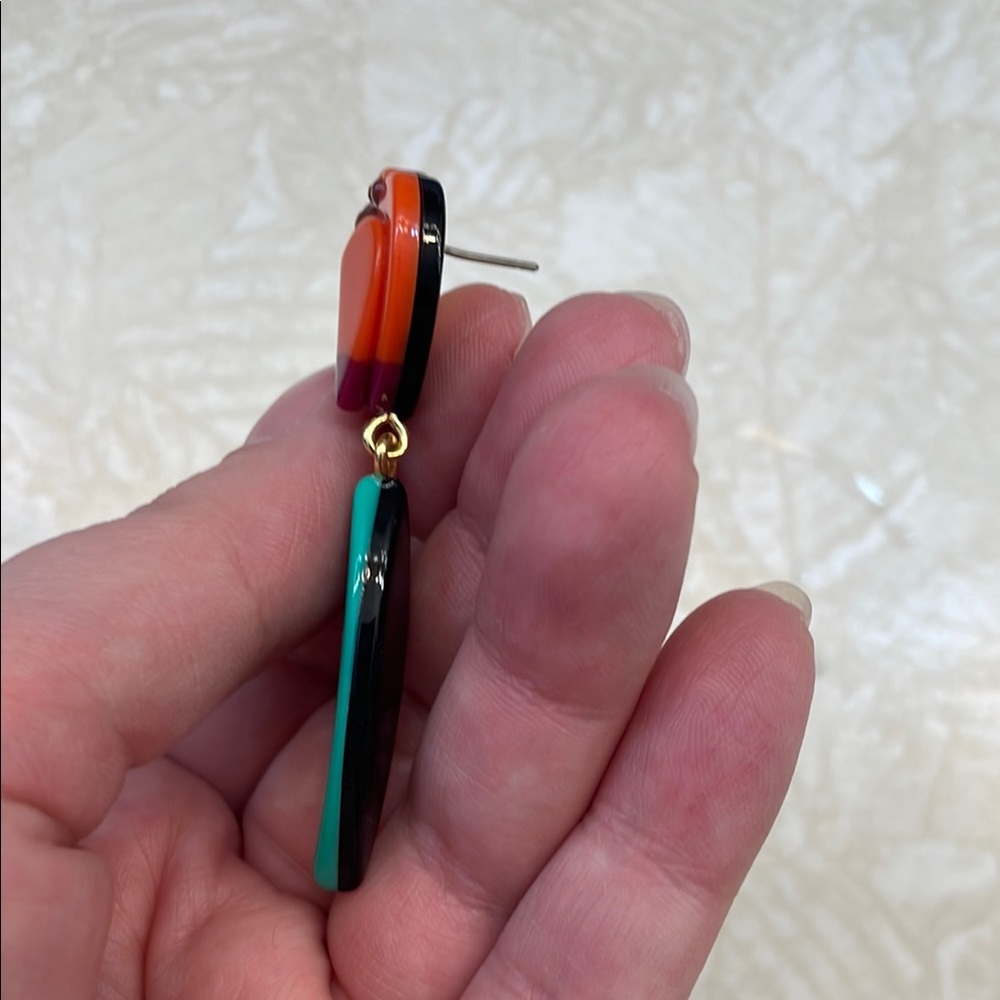 KATE SPADE UEC “Best Buds” red green floral statement earrings - Picture 9 of 9